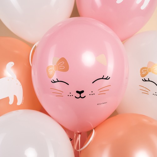 Воздушный шар (12''/30 см) Кошечка с бантом